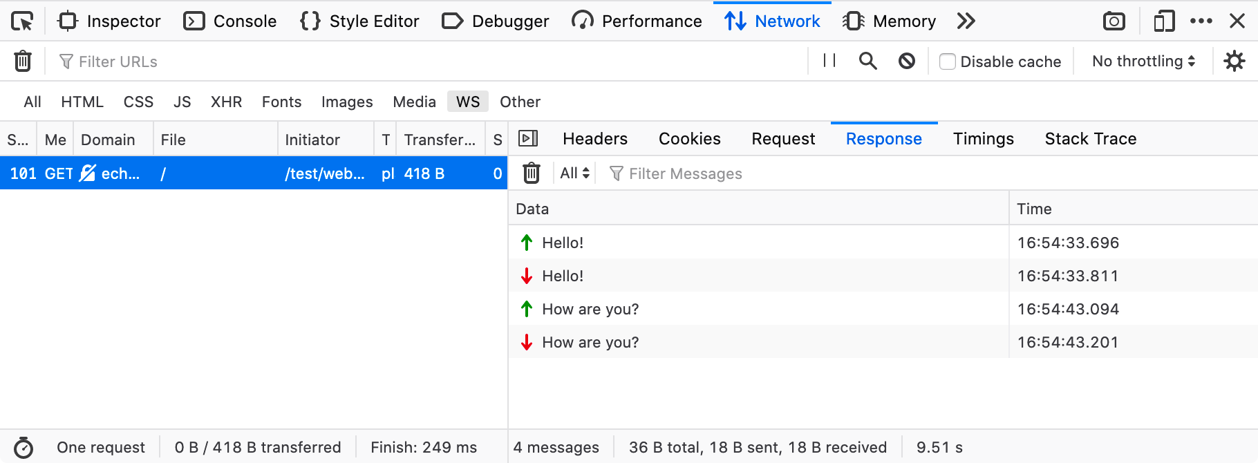 once the connection is open, Websocket.send(data) is used to make requests to the server